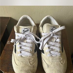 Vans White and Black Suede Sneakers